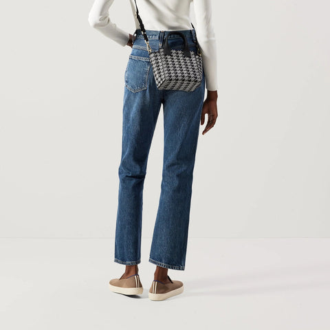 The Mini Handbag - Grey Houndstooth