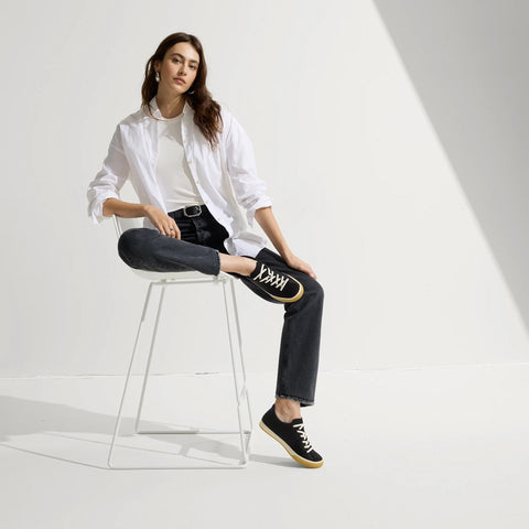 The Lace Up Sneaker - Black