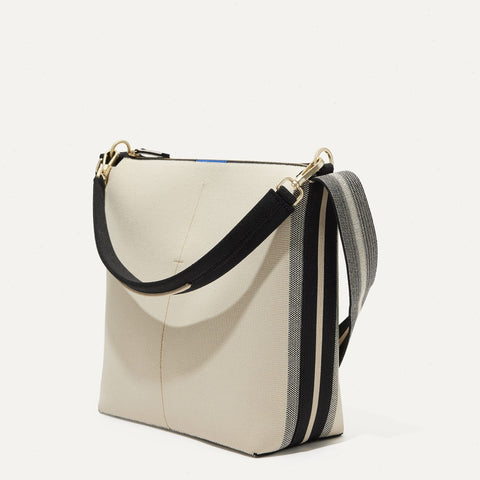 The Mini Zip Bucket - Ivory and Black