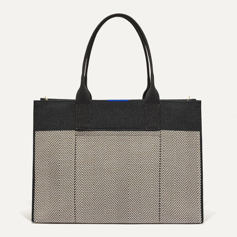 The Classic Tote - Black Herringbone