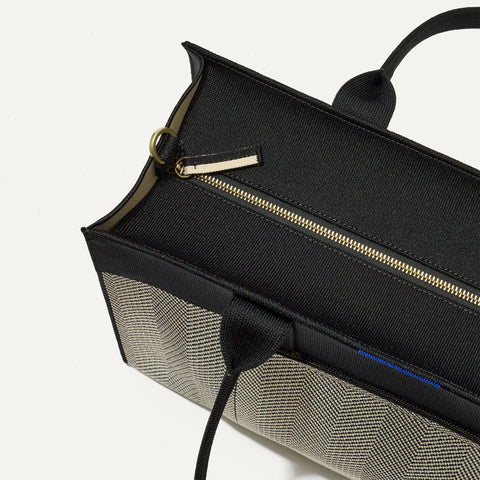 The Classic Tote - Black Herringbone