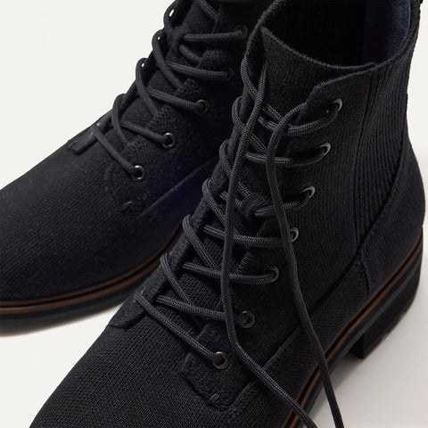 The Laced Lug Boot - Onyx Black