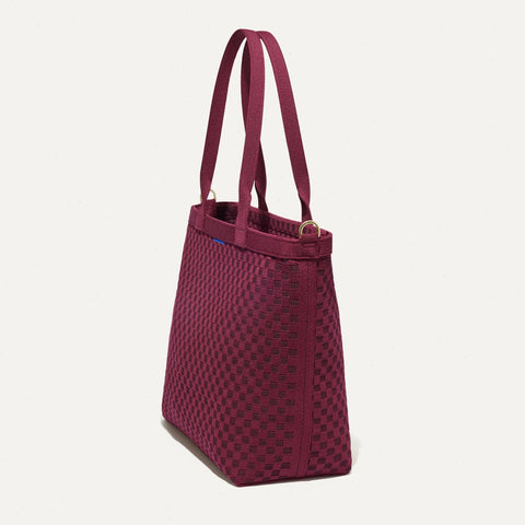 The Lightweight Zip Tote - Cabernet Check