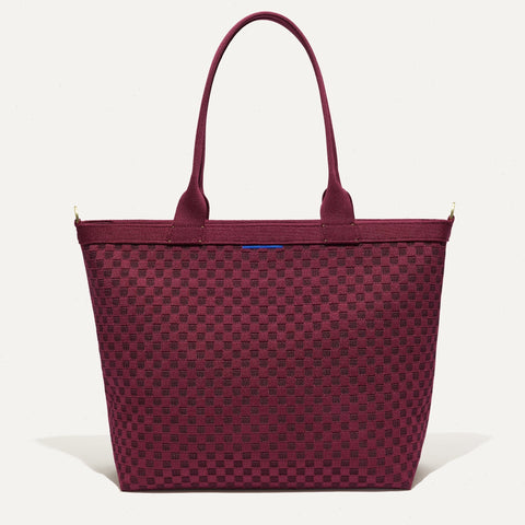 The Lightweight Zip Tote - Cabernet Check
