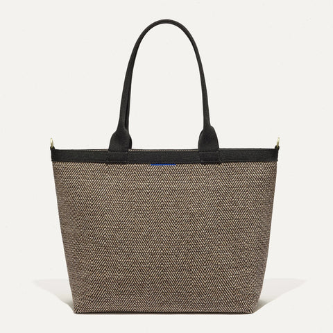 The Lightweight Zip Tote - Cacao Herringbone