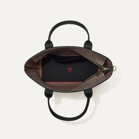 The Lightweight Zip Tote - Cacao Herringbone