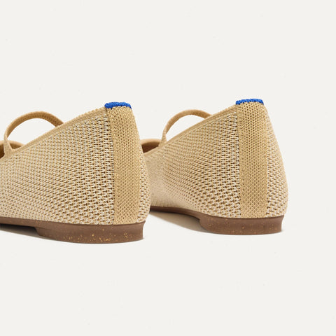 The Max Square Mary Jane - Cream Raffia-Knit