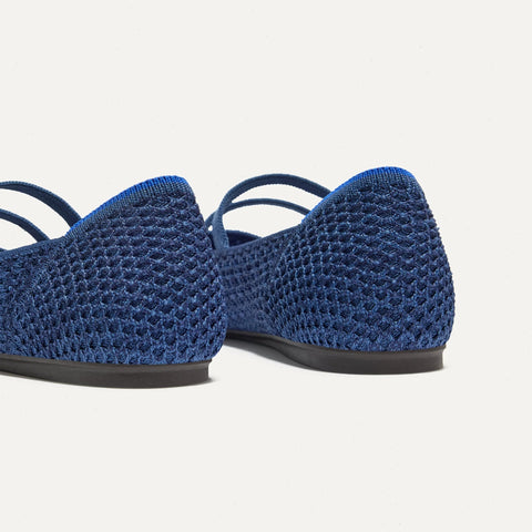 The Double Buckle Mary Jane - Blue Mesh
