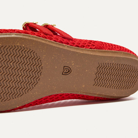 The Double Buckle Mary Jane - Bright Red Mesh