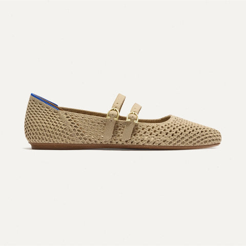 The Double Buckle Mary Jane - Dune Mesh