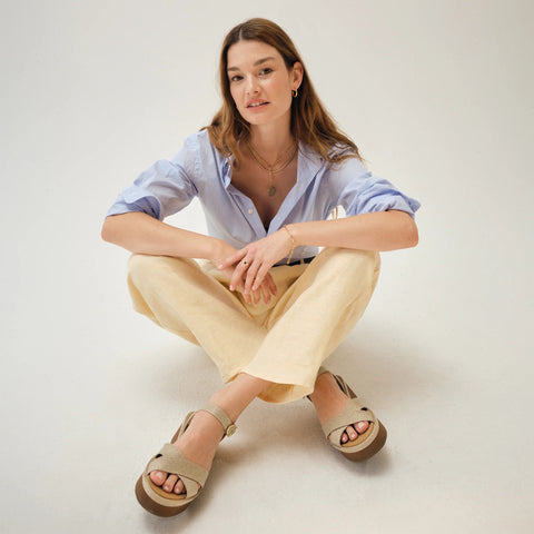 The Criss–Cross Lightweight Wedge Sandal - Aurora