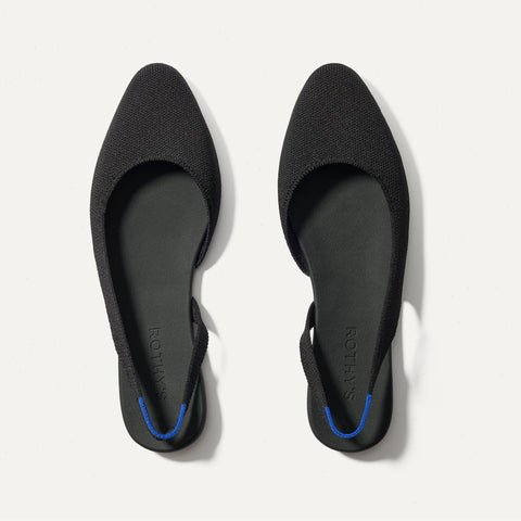 The Almond Slingback - Black