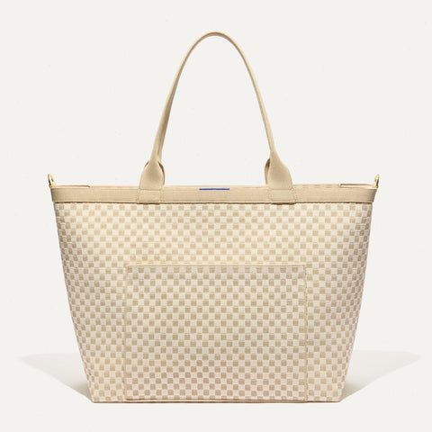 The Zip Travel Tote - Parchment Basketweave