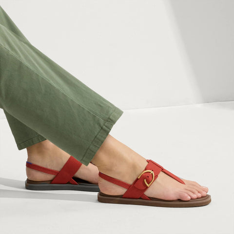 The T–Strap Sandal - Brick