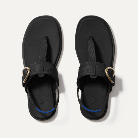 The T–Strap Sandal - Black