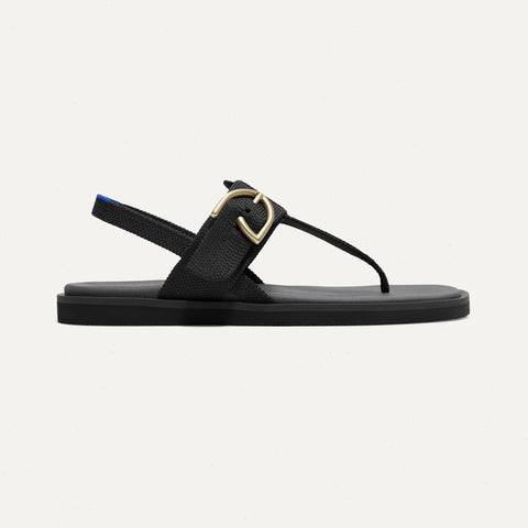 The T–Strap Sandal - Black
