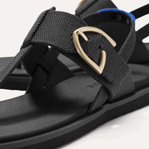The T–Strap Sandal - Black