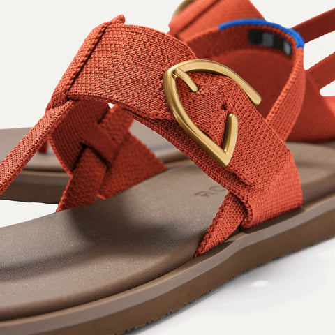 The T–Strap Sandal - Brick