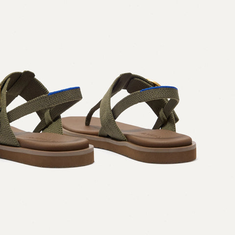 The T–Strap Sandal - Safari Green