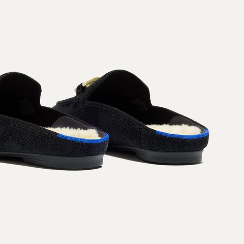 The ReVelvet™ Cozy Bit Loafer Mule - ReVelvet™ Black
