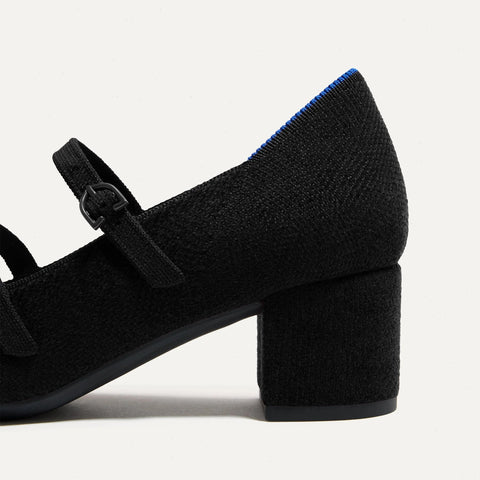 The ReVelvet™ Double Buckle Mary Jane Heel - ReVelvet™ Black