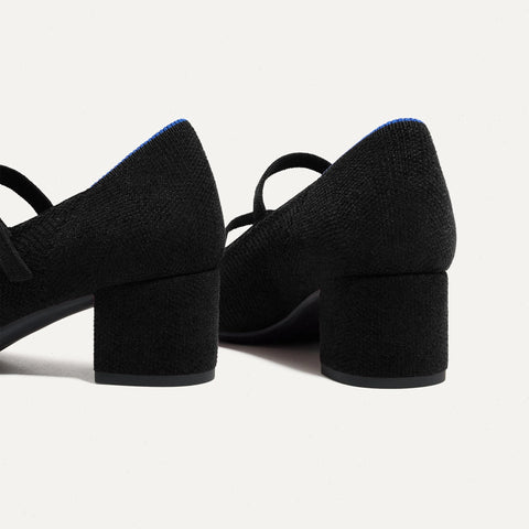 The ReVelvet™ Double Buckle Mary Jane Heel - ReVelvet™ Black
