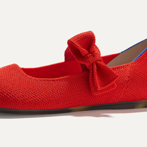 The Kids Tux Bow Mary Jane - Bright Red