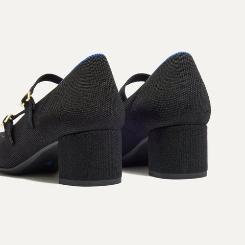 The Double Buckle Mary Jane Heel - Black