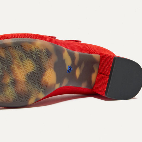 The Double Buckle Mary Jane Heel - Bright Red