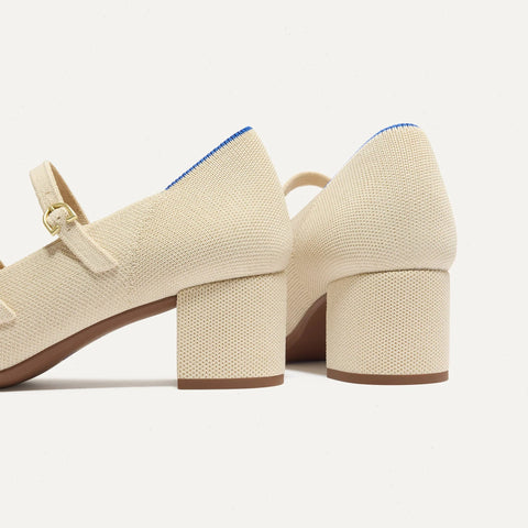 The Double Buckle Mary Jane Heel - Conch