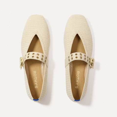 The Max Buckle Mary Jane - Cream Woven