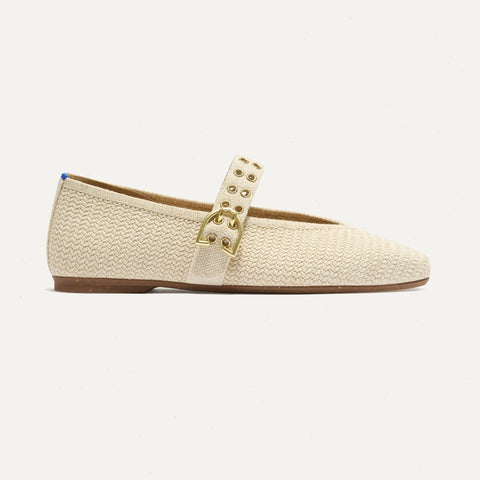 The Max Buckle Mary Jane - Cream Woven